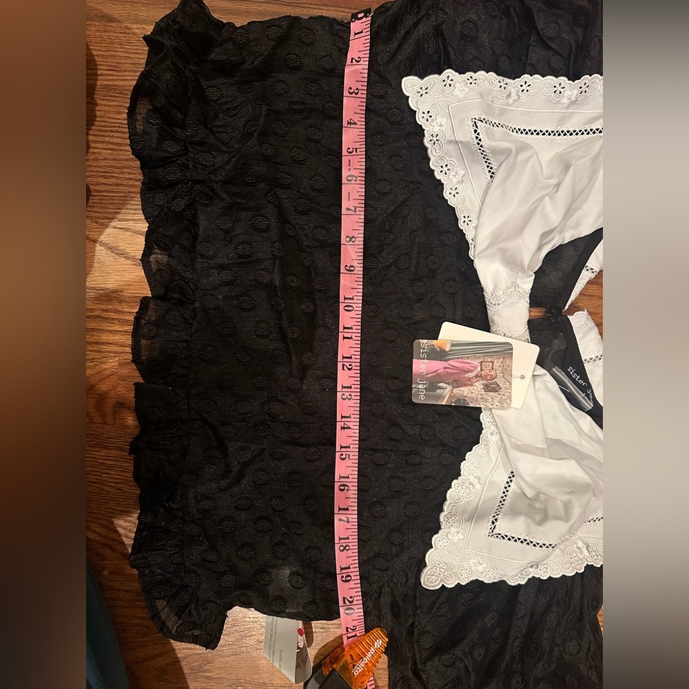 Sister Jane Black Top with White Lace Collar - Picture 12 of 12